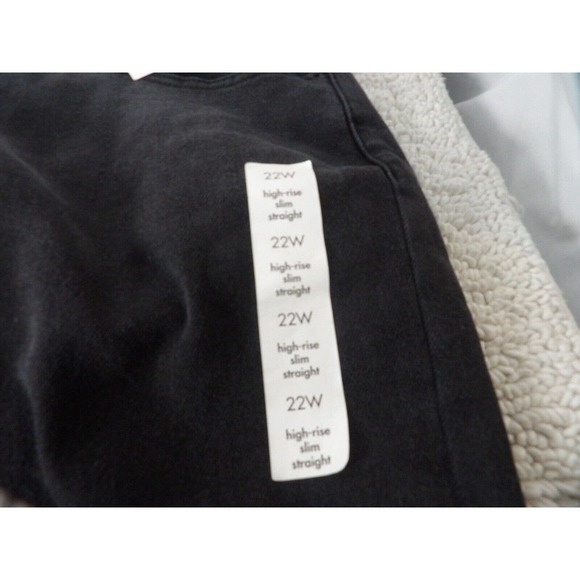 Ava & Viv Womens Black Stretch 5 pocket Design High Rise Straight Jeans Size 22W - Picture 7 of 9